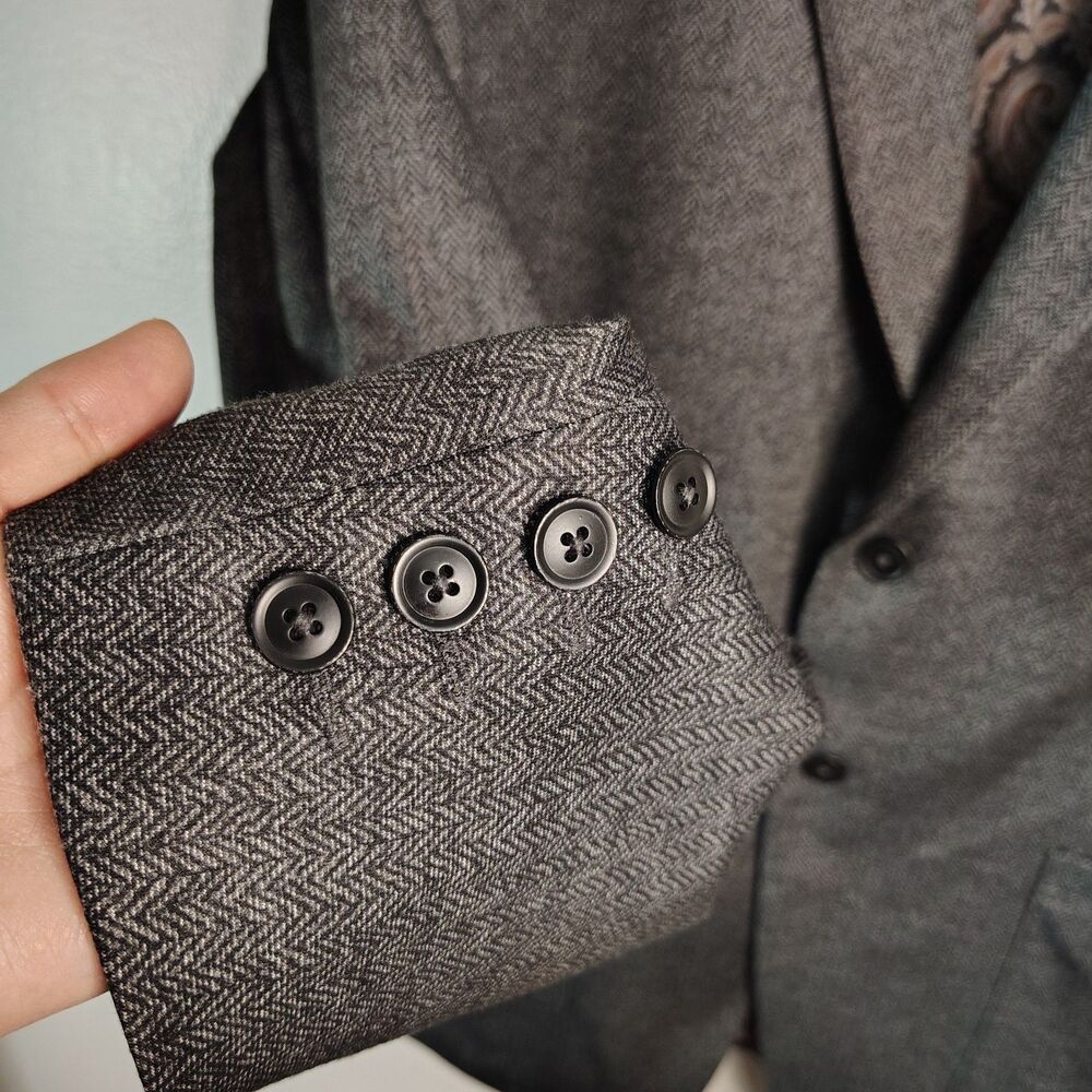 JOS. A BANK Tailored Fit Comfort Stretch Herringbone Knit Sports Coat XL Men - Picture 4 of 7